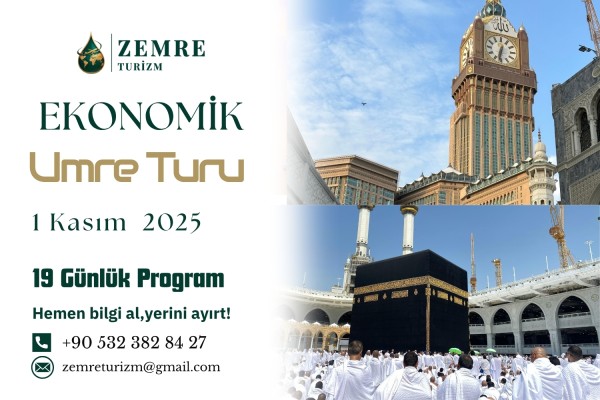 🟢 1 Kasım 2025 – Gaziantep Çıkışlı / Umre Turu | EKONOMİK